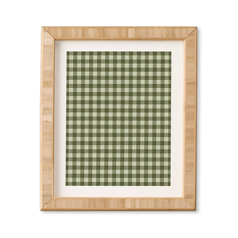 Colour Poems Gingham Pattern Moss Framed Wall Art