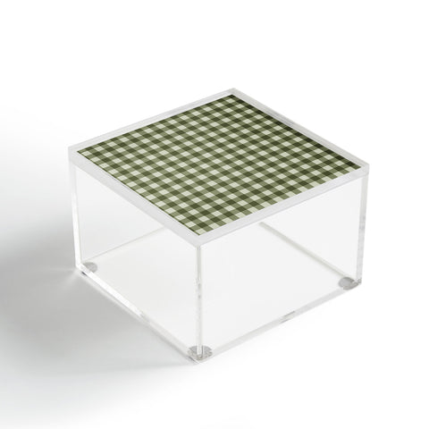 Colour Poems Gingham Pattern Moss Acrylic Box