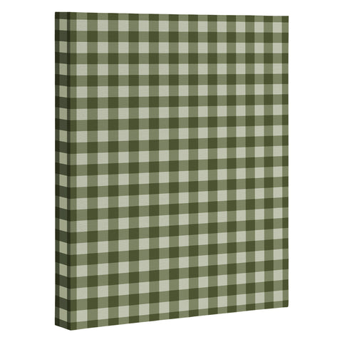 Colour Poems Gingham Pattern Moss Art Canvas