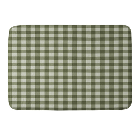 Colour Poems Gingham Pattern Moss Memory Foam Bath Mat