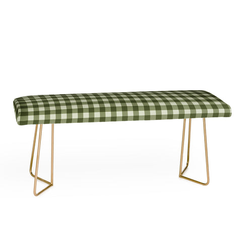 Colour Poems Gingham Pattern Moss Bench
