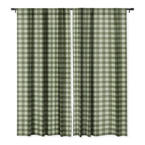 Colour Poems Gingham Pattern Moss Blackout Non Repeat