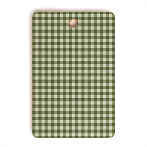 Colour Poems Gingham Pattern Moss Cutting Board Rectangle