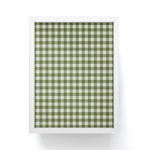 Colour Poems Gingham Pattern Moss Framed Mini Art Print