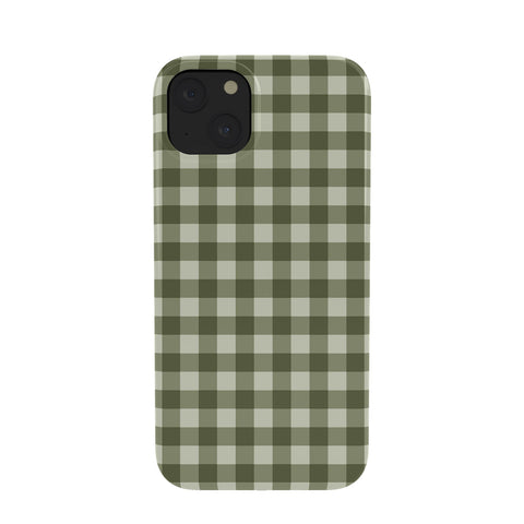 Colour Poems Gingham Pattern Moss Phone Case