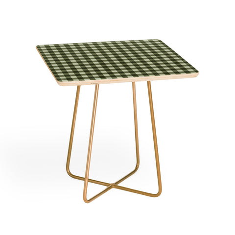 Colour Poems Gingham Pattern Moss Side Table