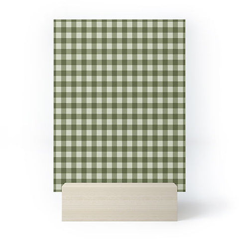 Colour Poems Gingham Pattern Moss Mini Art Print