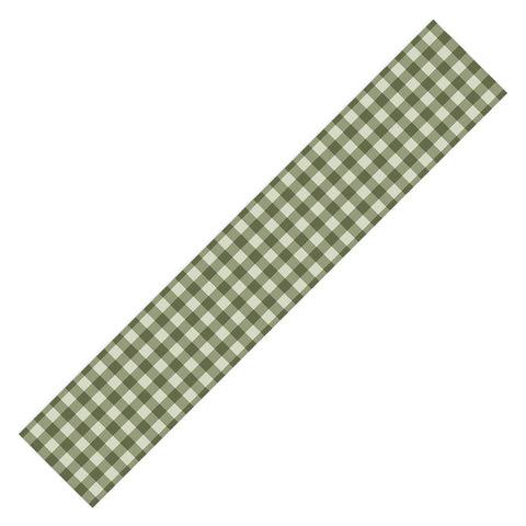 Colour Poems Gingham Pattern Moss Table Runner