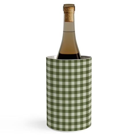 Colour Poems Gingham Pattern Moss Wine Chiller