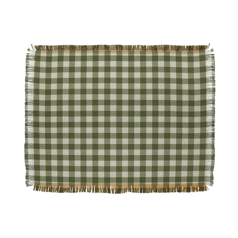 Colour Poems Gingham Pattern Moss Throw Blanket
