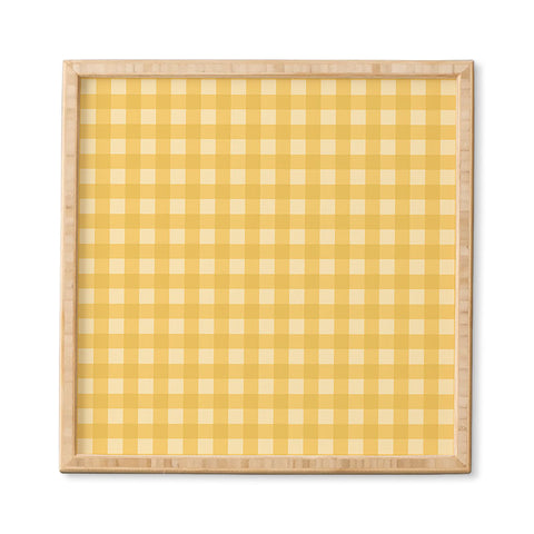 Colour Poems Gingham Pattern Yellow Framed Wall Art
