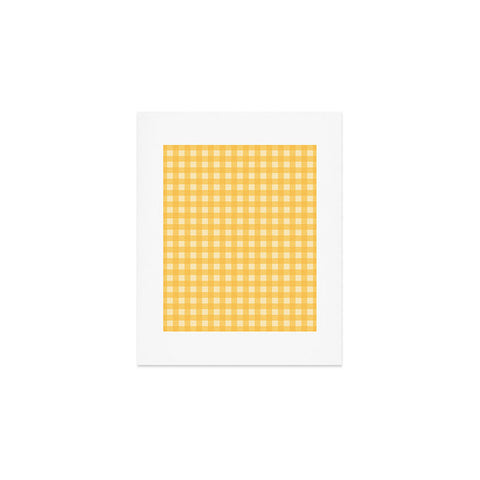 Colour Poems Gingham Pattern Yellow Art Print