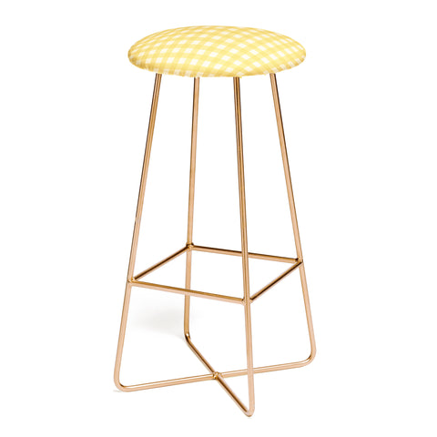 Colour Poems Gingham Pattern Yellow Bar Stool