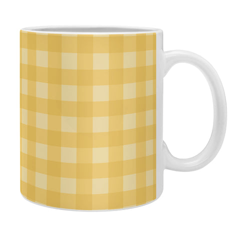 Colour Poems Gingham Pattern Yellow Coffee Mug