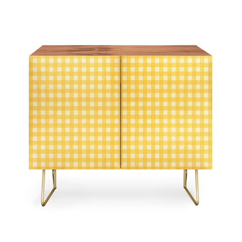 Colour Poems Gingham Pattern Yellow Credenza