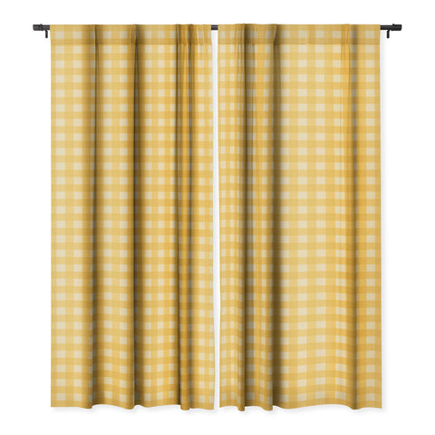 Colour Poems Gingham Pattern Yellow Blackout Non Repeat