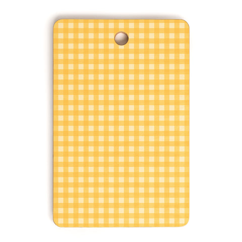 Colour Poems Gingham Pattern Yellow Cutting Board Rectangle