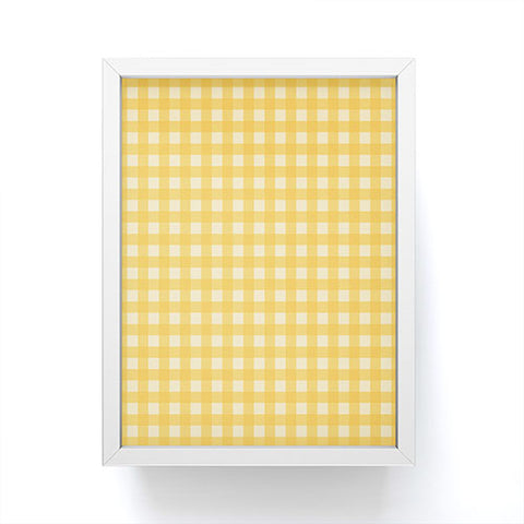 Colour Poems Gingham Pattern Yellow Framed Mini Art Print