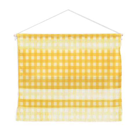 Colour Poems Gingham Pattern Yellow Wall Hanging Landscape