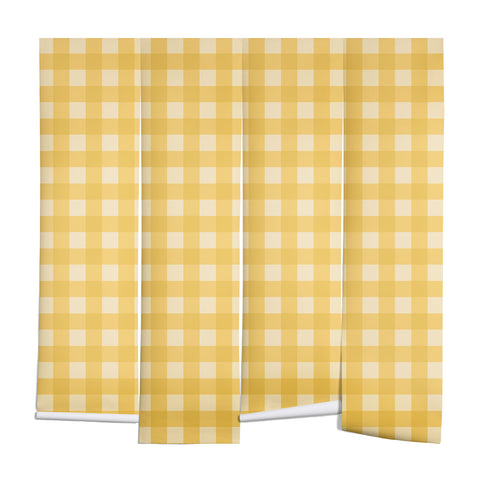 Colour Poems Gingham Pattern Yellow Wall Mural