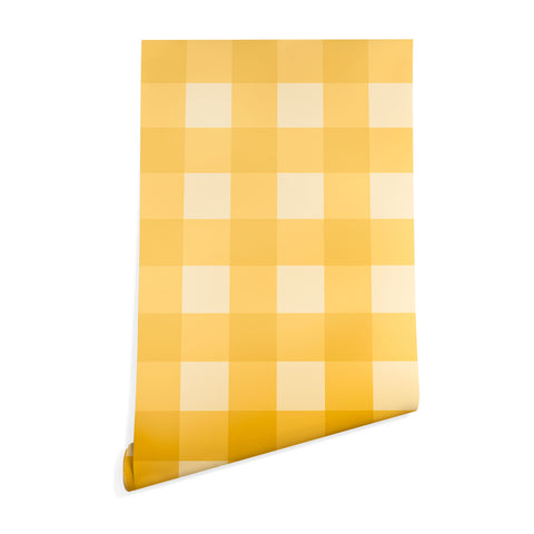 Colour Poems Gingham Pattern Yellow Wallpaper