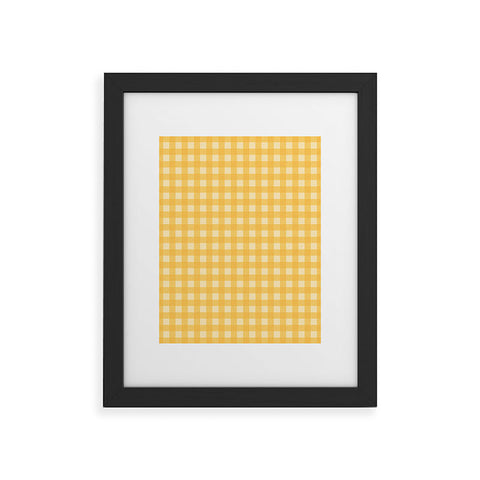 Colour Poems Gingham Pattern Yellow Framed Art Print