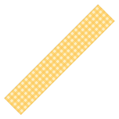 Colour Poems Gingham Pattern Yellow Table Runner