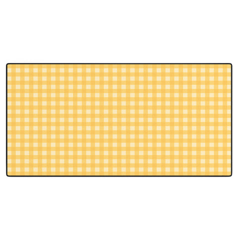 Colour Poems Gingham Pattern Yellow Desk Mat