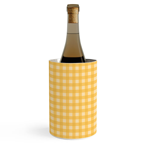 Colour Poems Gingham Pattern Yellow Wine Chiller