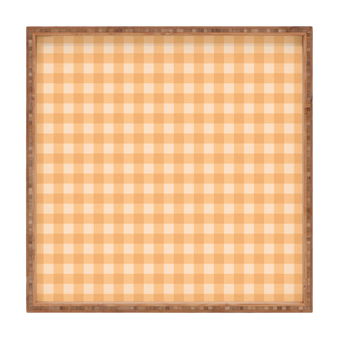 Colour Poems Gingham Peach Square Tray