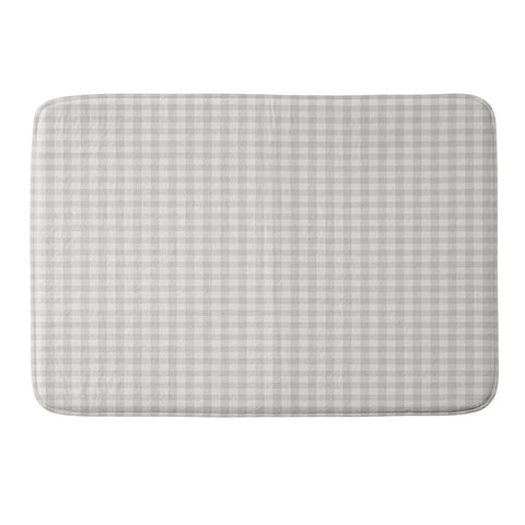 Colour Poems Gingham Plaid Pattern Cloud White Memory Foam Bath Mat