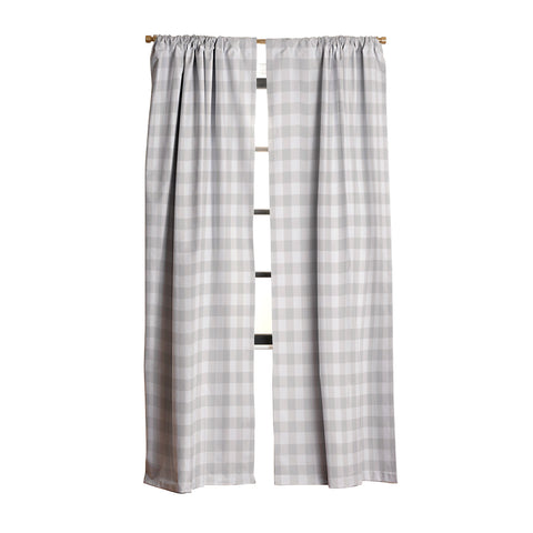 Colour Poems Gingham Plaid Pattern Cloud White Blackout Window Curtain
