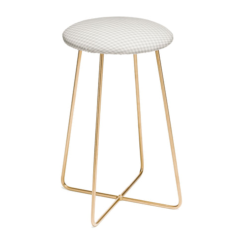 Colour Poems Gingham Plaid Pattern Cloud White Counter Stool