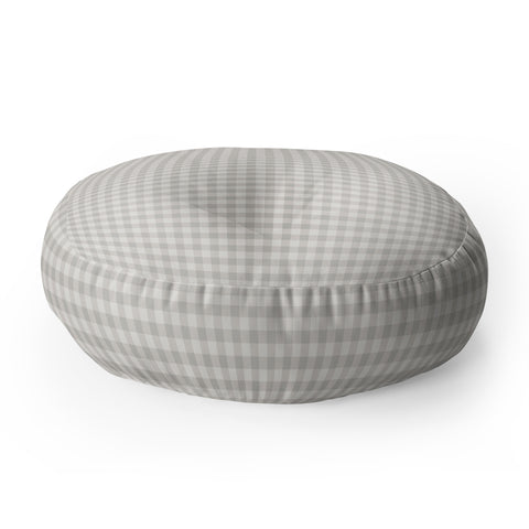 Colour Poems Gingham Plaid Pattern Cloud White Floor Pillow Round