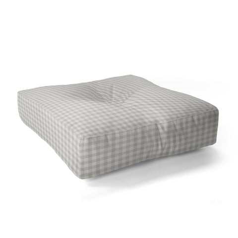 Colour Poems Gingham Plaid Pattern Cloud White Floor Pillow Square