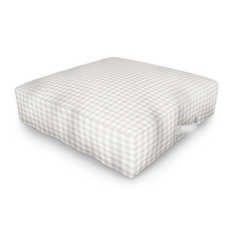 Colour Poems Gingham Plaid Pattern Cloud White Outdoor Floor Cushion