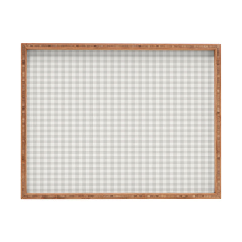 Colour Poems Gingham Plaid Pattern Cloud White Rectangular Tray