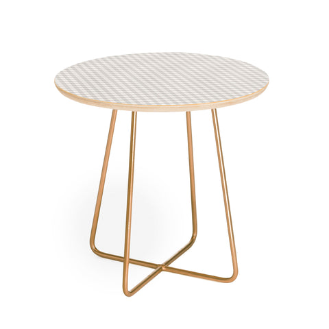 Colour Poems Gingham Plaid Pattern Cloud White Round Side Table