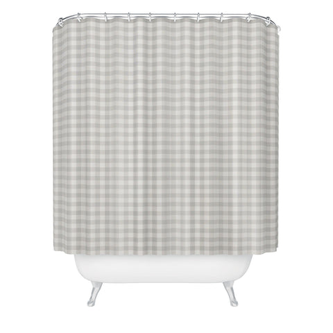 Colour Poems Gingham Plaid Pattern Cloud White Shower Curtain