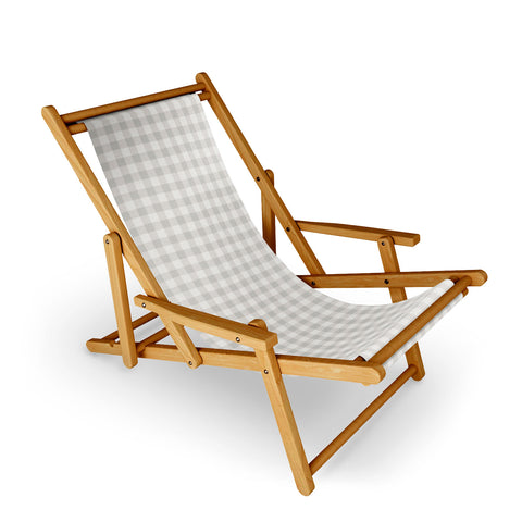 Colour Poems Gingham Plaid Pattern Cloud White Sling Chair