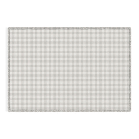 Colour Poems Gingham Plaid Pattern Cloud White Outdoor Rug
