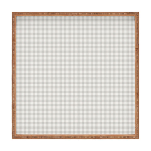 Colour Poems Gingham Plaid Pattern Cloud White Square Tray