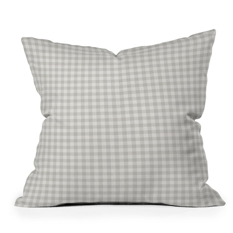 Colour Poems Gingham Plaid Pattern Cloud White Throw Pillow