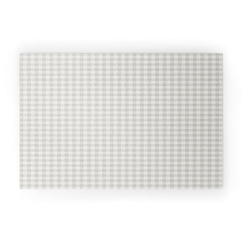 Colour Poems Gingham Plaid Pattern Cloud White Welcome Mat
