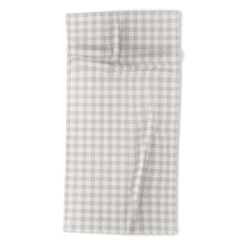 Colour Poems Gingham Plaid Pattern Cloud White Beach Towel