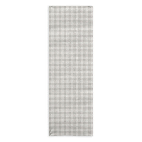 Colour Poems Gingham Plaid Pattern Cloud White Yoga Towel