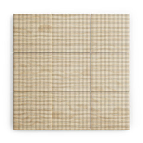 Colour Poems Gingham Plaid Pattern Cloud White Wood Wall Mural