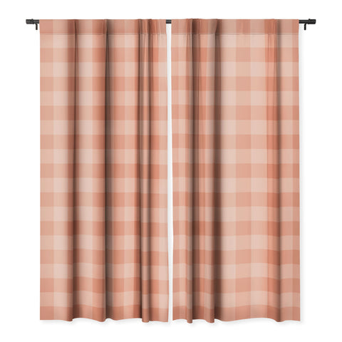 Colour Poems Gingham Rose Blackout Window Curtain