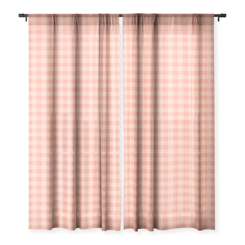 Colour Poems Gingham Rose Sheer Non Repeat