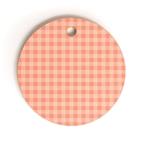Colour Poems Gingham Rose Cutting Board Round